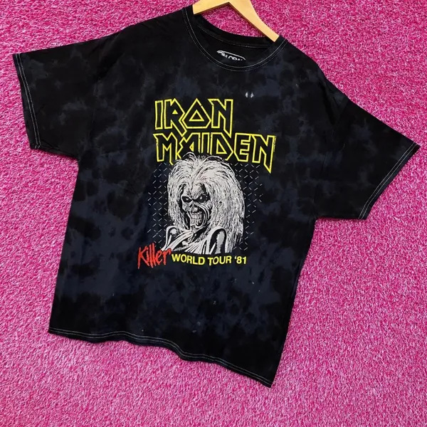 Iron Maiden Killers World Tour 81 Tie Dye Tshirt size Medium - Image 3