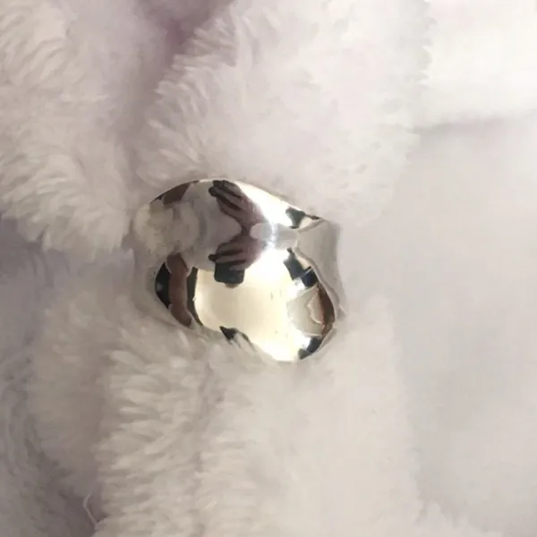 Sterling Silver 925 Abstract Wide Band Ring Size 7 - Image 4