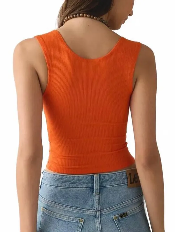 UO BDG Ribbed Square Neck Tank Top Urban Outfitters NWT Red Earth Large - Image 2