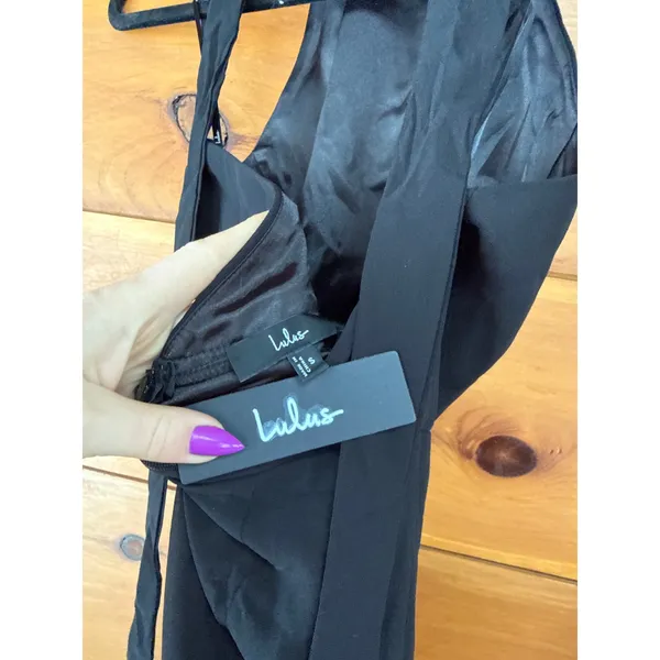Lulus Captured Your Heart Black Halter Maxi Dress Formal Photoshoot Gala Small - Image 7