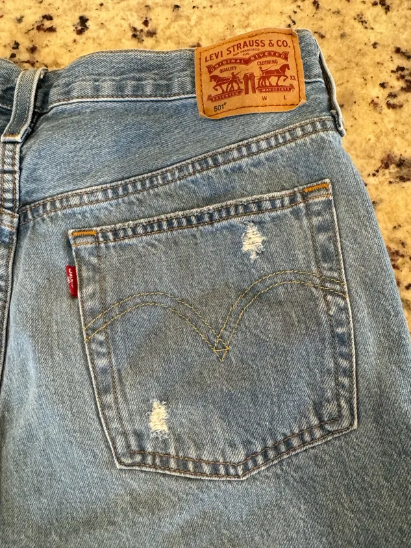 Levi’s 501 Distressed Denim Shorts - Image 3