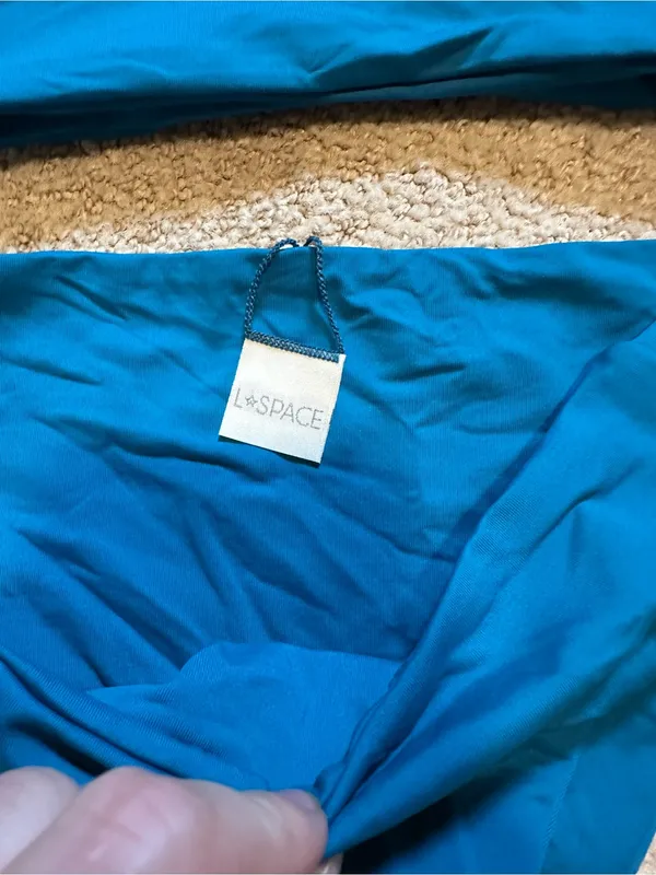 NWOT L*Space Olivia Low Down bikini set teal extra small - Image 3
