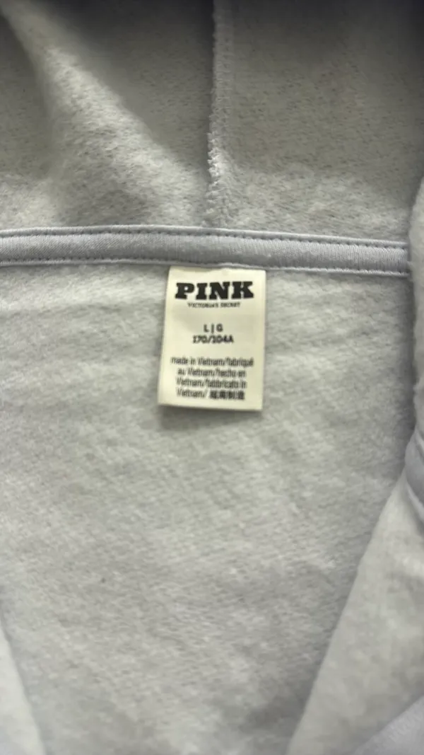 PINK Zip-Up Victoria's Secret Hoodie Light Blue - Image 8