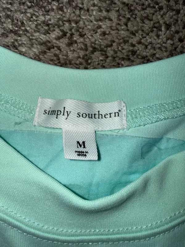 Southern Charm Simply Southern Live Happy Sparkle Pink Smiley Long Sleeve Pom Pom Jersey - Image 4