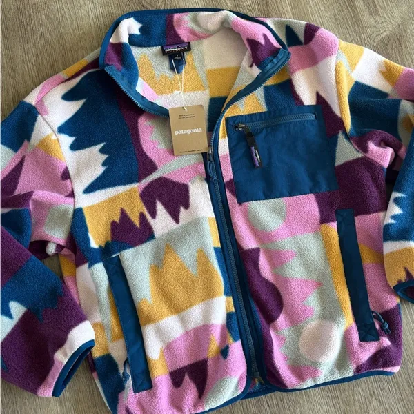 NWT Patagonia Women's Synchilla® Fleece Jacket Frontera marble pink - Image 11
