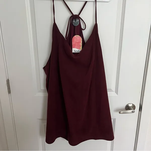 NEW Arula Burgundy Skirtall Dress Plus Size A / 1X NWT - Image 4