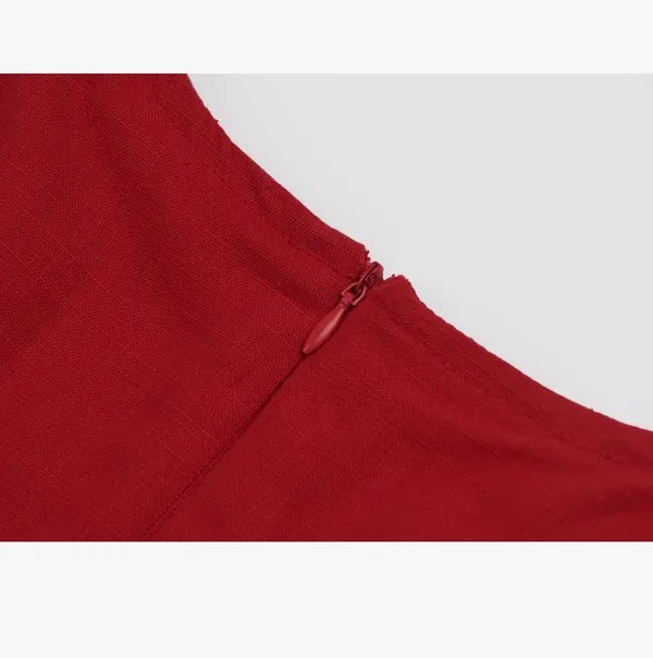 Amazon Women's Summer Sleeveless Mini Dress Cotton Linen V Neck Cinched A Line Slim Tank Short Dress - Image 6