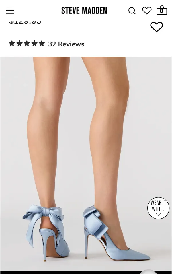 Steve Madden Teacup Blue Satin Bow Heels - Image 2