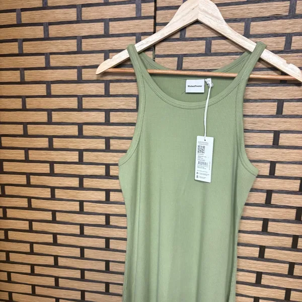 Richer Poorer Green‎ Ribbed Midi Dress Size Large - Image 3