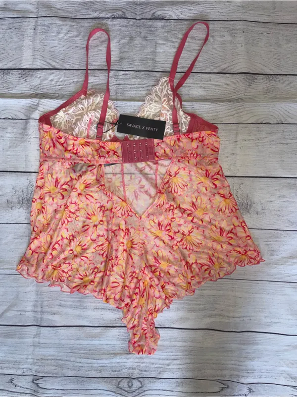 NWT Savage x Fenty Floral Lace Chemise Bodysuit - Image 4