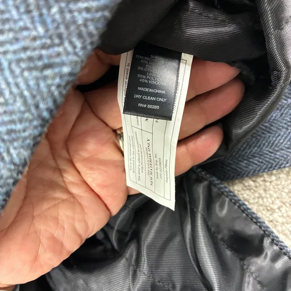 Express Size S Navy Herringbone Double Breasted Peacoat Jacket Military NWT - Image 10