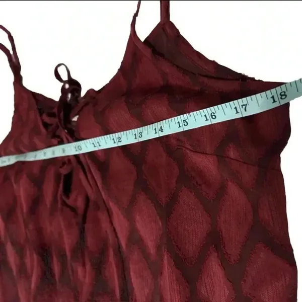 BAND OF THE FREE Lila Burgundy Autumn Slit Midi Dress Sleeveless Boho Medium - Image 13