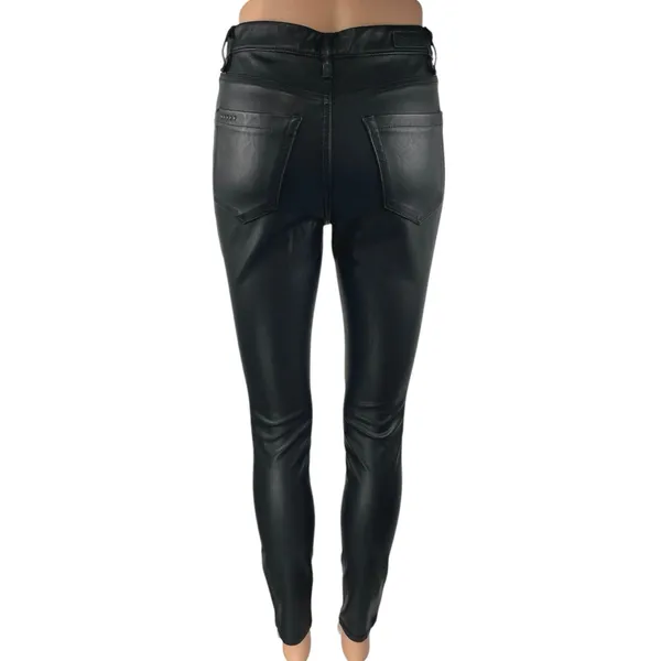 BlankNYC The Great Jones Black Faux Leather Skinny High Waist Trousers Pants 26 - Image 3