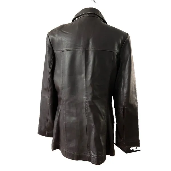 Vintage Couture by J. Park Genuine Leather Brown Jacket | Size Medium - Image 3