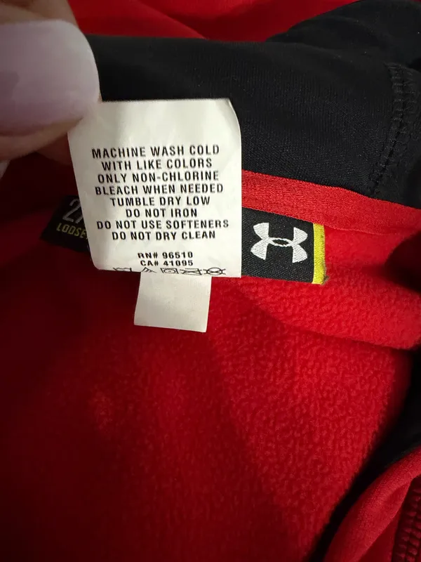 Under Armour Men’s Red Full-Zip Hoodie with Black Logo - Image 6