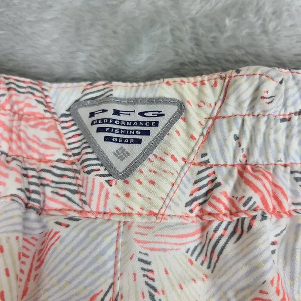 Columbia‎ PFG Tropical Print Shorts Women's Size Small Orange and White - Image 10