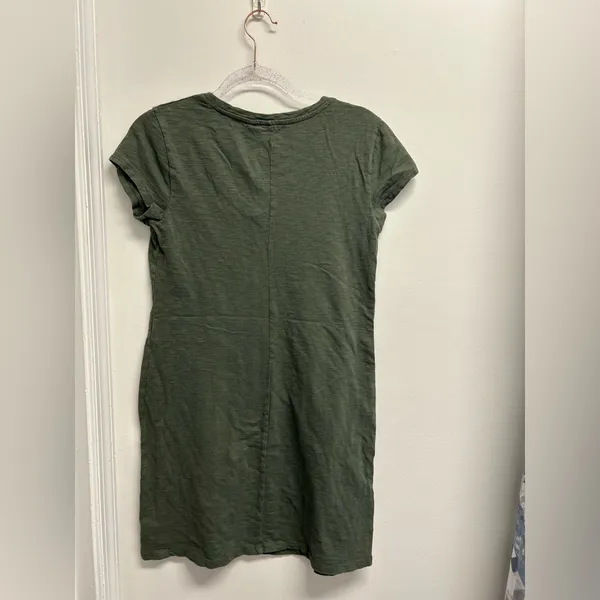 Gap Olive Green V-Neck T-Shirt Dress - Image 3