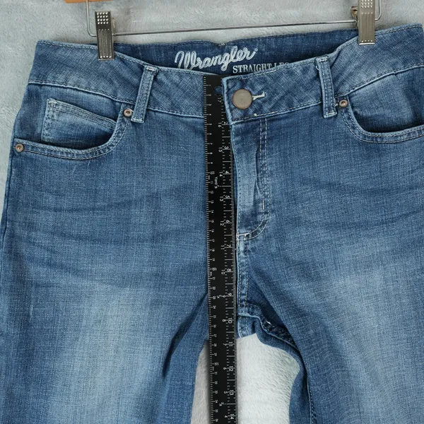 Wrangler Jeans Womens 11/32 Blue Denim Mid RIse‎ Straight Leg Western Stretch - Image 6