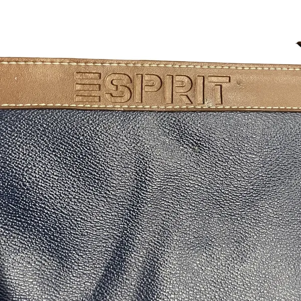 Esprit Crossbody Bag Purse Blue Tan Vintage 90s Y2K Minimalist Quiet Luxury - Image 3