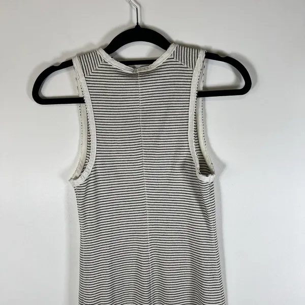 ALLSAINTS Womens Sz 6 Alicia Midi Striped Sleeveless Dress Ribbed Zip Front Goth - Image 8