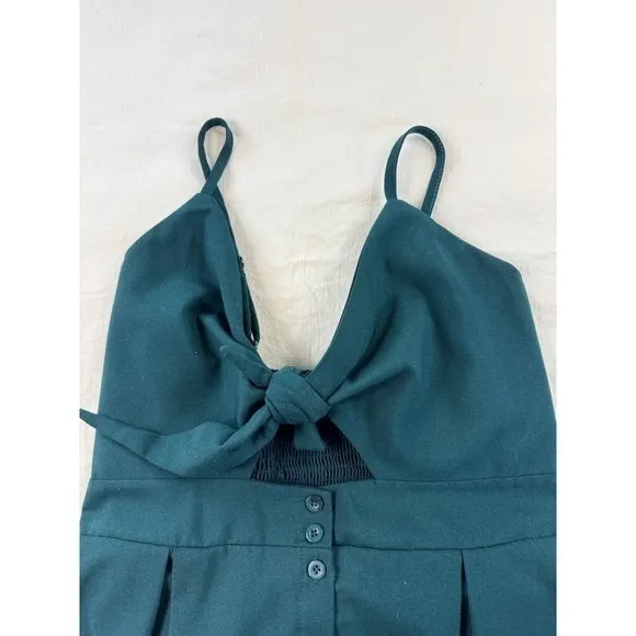Ecowish green Front Cutout‎ Button Down Midi Dress Smocked Back xl - Image 5