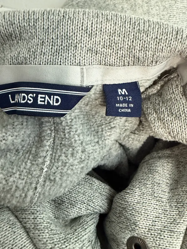 Lands' End Ladies Light Gray Full-Zip Sweater Jacket - Image 6