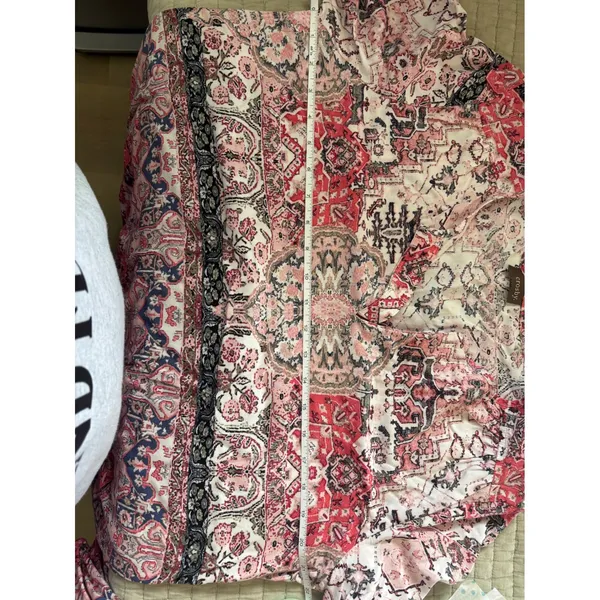 Crosby Paisley Blouse Long Sleeve V-Neck‎ Lightweight Top XL - Image 5