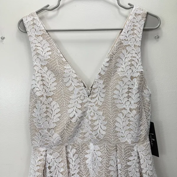 NWT‎ Lulus All of My Heart White Lace Sleeveless Skater Flare Dress MEDIUM - Image 6