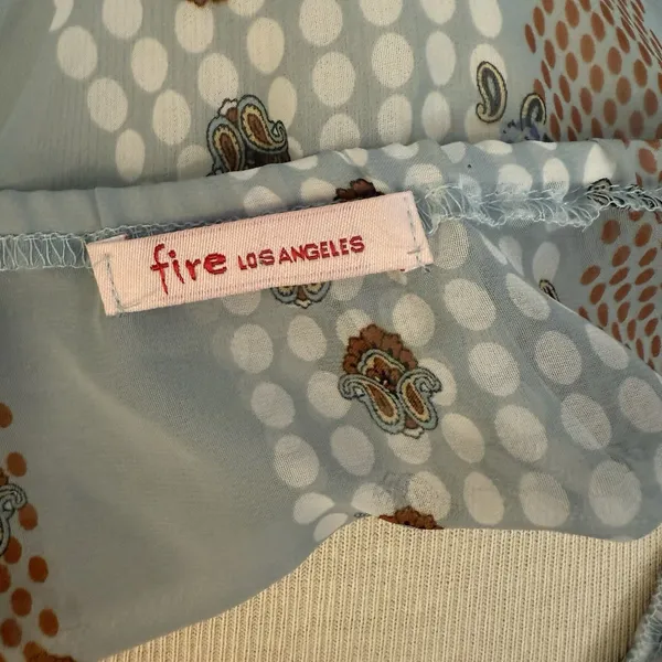 VTG Fire Los Angeles Dress Sz SMALL‎ Boho Peasant Fairy Sheer Festival Y2K Flowy - Image 11