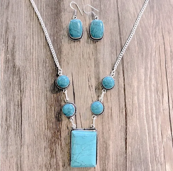 Santa Rosa Turquoise Necklace/Earrings - Image 3