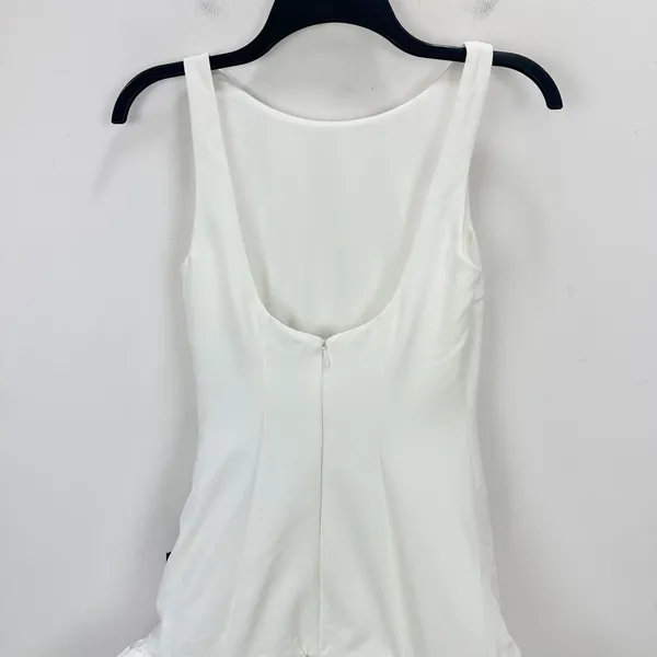 Lulus Superb Aura White Ruffled Drop Waist Mini Dress Bubble Hem Party XS NWT - Image 9