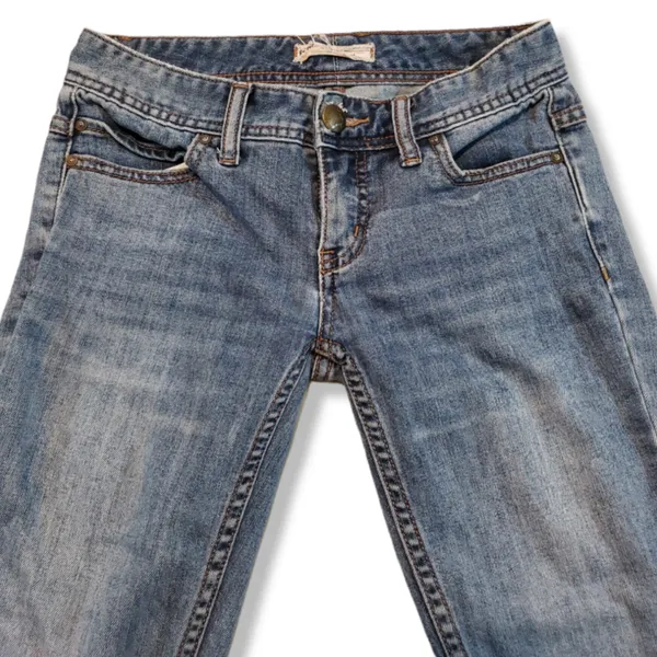 Free People Jeans Size 24 Skinny Raw Hem Distressed Destroyed Blur Denim Pants Women's Low Rise Jeans - Image 3