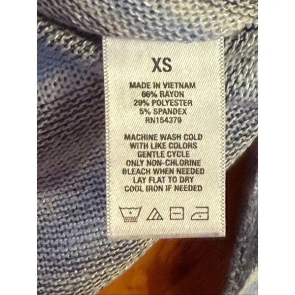 Aeropostale Women's Blue White Striped Knit Lightweight Sweater Size XS (7444) - Image 4