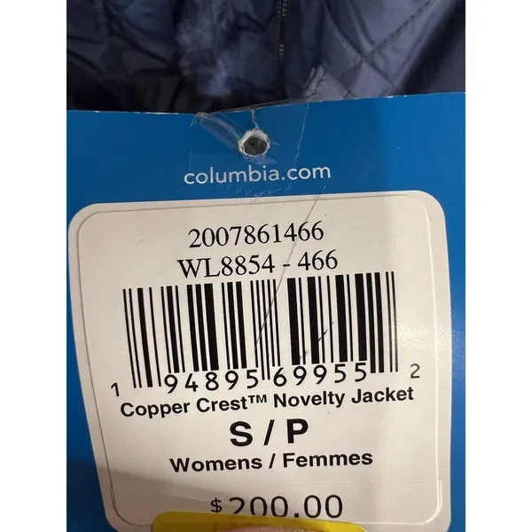 NWTS Women's Columbia Copper Crest Quilted Novelty Jacket Small Black Fleece‎ - Image 7