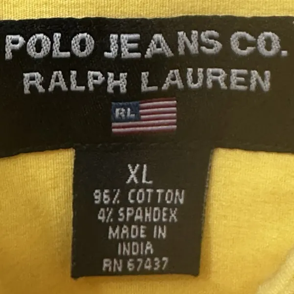 Vintage Polo Jeans CO Ralph Lauren Yellow‎ Button Down Shirt Women's Size XL Y2K - Image 6