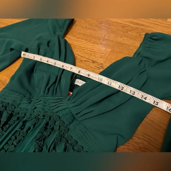 NWT Emerald Green Long Sleeve Prom Dress size S - Image 8