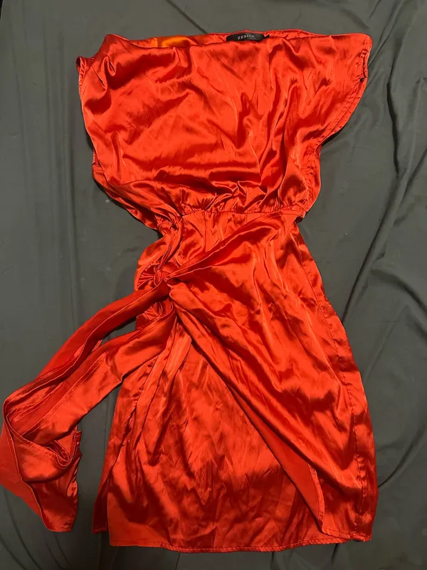 Red one shoulder mini dress - Image 3