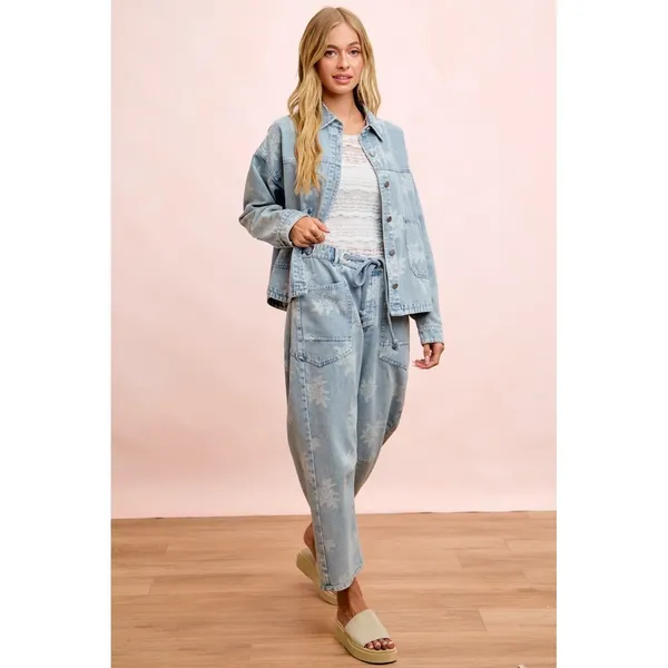 BiBi‎ Printed Washed Denim Jacket With Pocket - Image 16