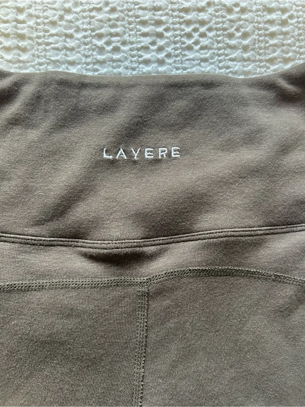 Layere Organic Cotton Espresso Brown 4” shorts high rise - Image 7