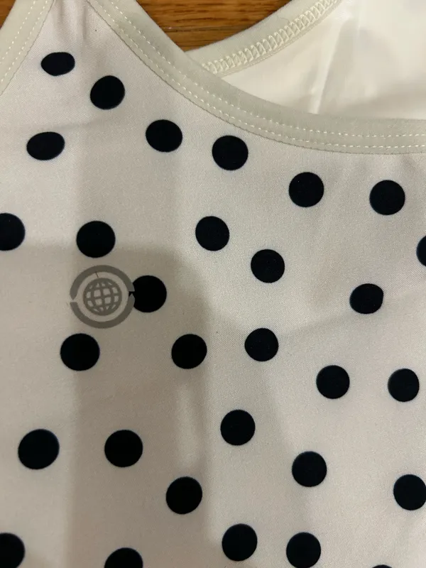 Max Studio Performance Sport Polka Dot Scoop Neck Beige/Black athletic Dress - Image 15