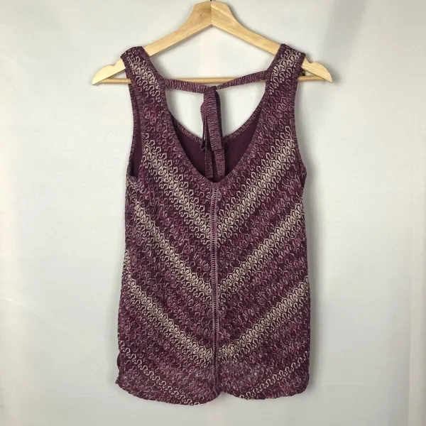 White House Black Market WHBM‎ Tie Back Purple Knit Sleeveless Sweater S - Image 4