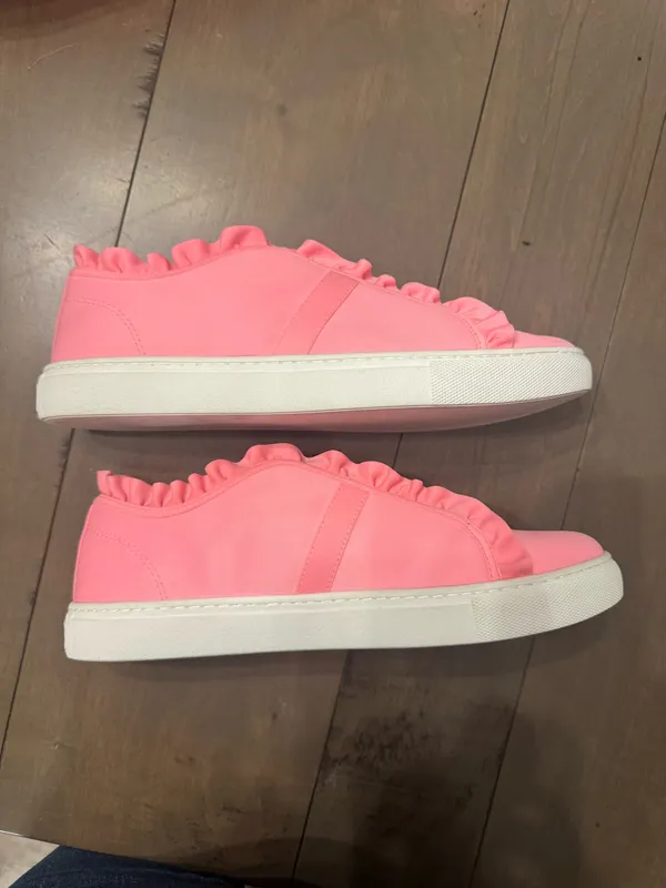 Kate Spade Size 7.5 Lance Pink Ruffle Slip-On Sneakers Tennis Shoes - Image 4