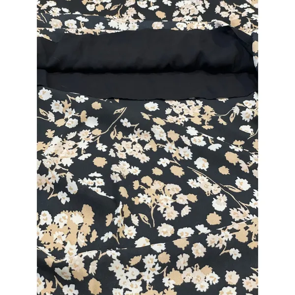 Mittoshop Women Maxi Dress Floral Design Size S Black Tan and White - Image 9