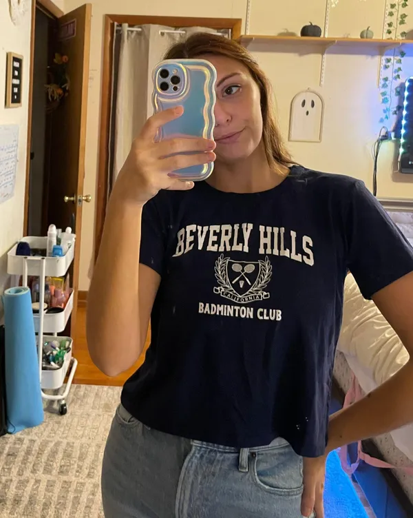 Beverly Hills Baby Tee Blue Size L - Image 4