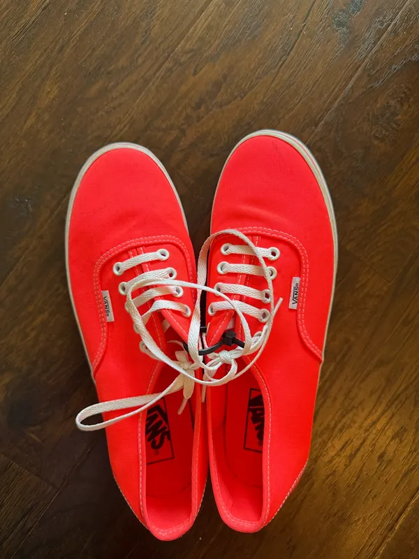 Vans women’s 8.5 shoes neon pink/orange - Image 2