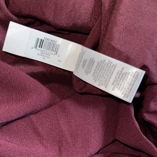NWOT Dress the population Sandra Plunge Crepe Trumpet Gown Burgundy sz S - Image 6