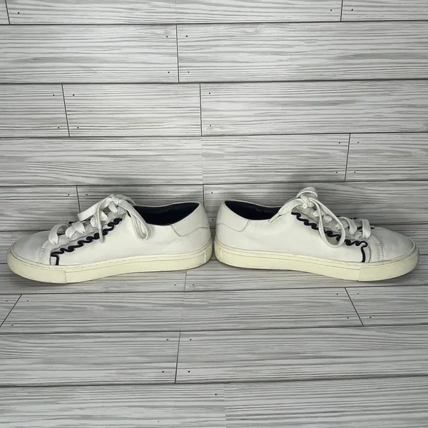 Tory‎ Burch Tory Sport Ruffle Sneakers Athleisure Chic Women White Navy Size 8 - Image 5