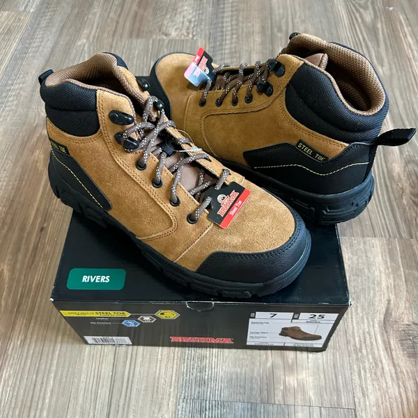 NEW Steel Toe Brahma Working Boots Brown Size 7 - Image 6