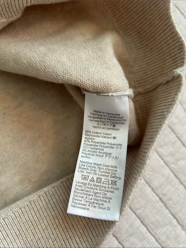 J. Crew Drop-shoulder oatmeal classic crew cotton boxy pullover sweater XL - Image 4