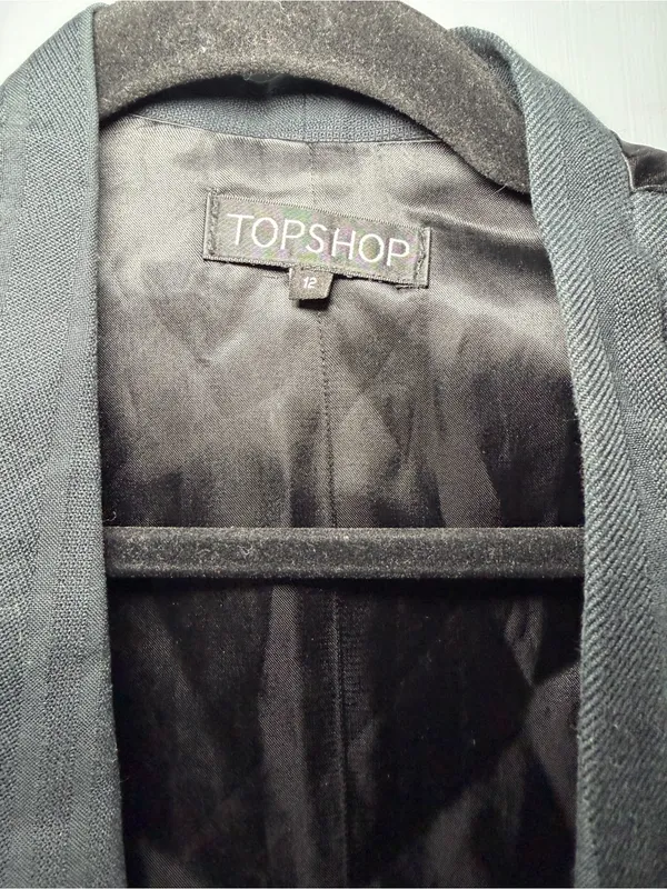 Topshop Black Shawl-Collar Tailored Vest - Image 2